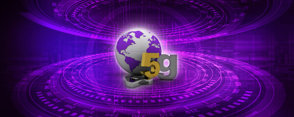 Poster - 3d rendering 5G Network 5G Connection
