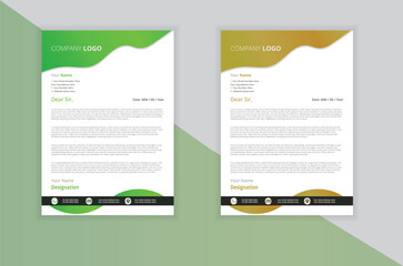 Wall Mural - Modern Creative & Clean business style letterhead bundle of your corporate project design. Clean and simple corporate company business letterhead template with color variation bundle