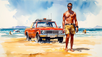 Poster - lifeguard_beach_patrol_man