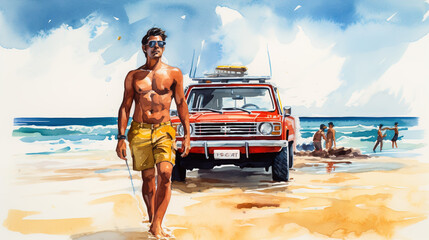 Poster - lifeguard_beach_patrol_man