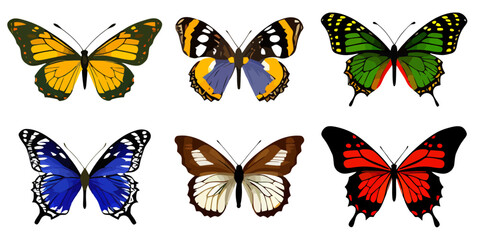 Wall Mural - butterfly logo icons set. butterfly icons in flat style. butterfly image isolated.