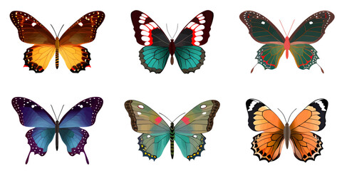 Wall Mural - butterfly logo icons set. butterfly icons in flat style. butterfly image isolated.