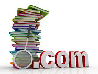 Poster - 3d rendering students education book with com 