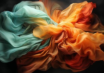 Wall Mural - AI generated illustration of the orion nebula in the style of teal and amber, fantasy-inspired art
