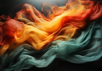 Wall Mural - AI generated illustration of the orion nebula in the style of teal and amber, fantasy-inspired art