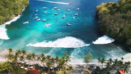 Wall Mural - Aerial view of Gamat Bay in Nusa Penida island, Bali, Indonesia