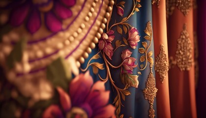 Wall Mural - decorative and royal curtain photography for wedding venue decor generative ai
