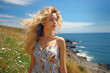 © Frédéric Prochasson - Beautiful happy woman, AI generated image