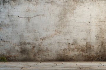 Banner. Background, texture, gray concrete wall and floor. Background for the site, application. AI generative.