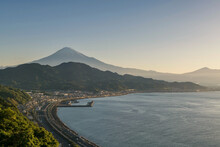 Mt. Fuji And Curve Street By Bay Seen By Satta Toge Pass, Shimizu