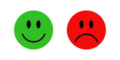 Wall Mural - happy and sad smiley icon