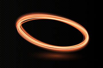 Wall Mural - neon swirl. curved purple line light effect. yellow portal or energy tunnel