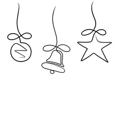 Wall Mural - line art christmas ornament