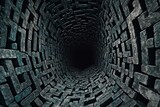 Fototapeta Fototapety przestrzenne i panoramiczne - an image of a dark tunnel with a maze in it