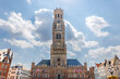The Belfry of Bruges, a medieval bell tower in the centre of Bruges, Belgium. One of the city's most prominent symbols, the belfry formerly housed a treasury and the municipal archives