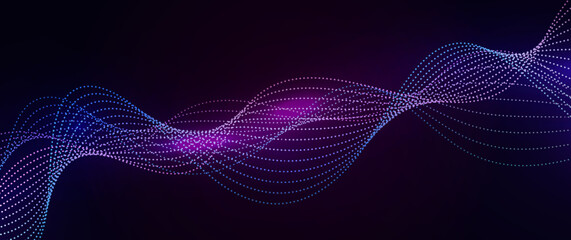 Wall Mural - abstract background with glowing wave. purple and red gradient flowing wave lines. modern wave lines