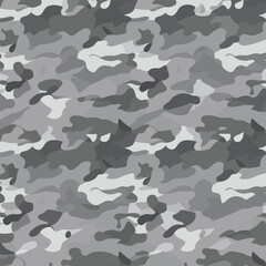 Camouflage in gray shades vector seamless pattern