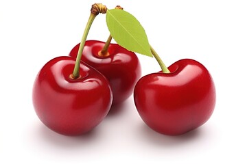 sweet cherry isolated on white background.