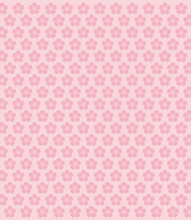 Cute Pink Pattern With Small Cherry (sakura) Flowers With Five Petals