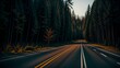Photo of a serene forest road surrounded by lush greenery