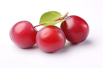 Aufkleber - plums isolated on white background.