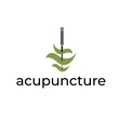 Logo on the theme of acupuncture.Vector illustration