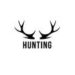black and white logo of a deer antler.Vector illustration