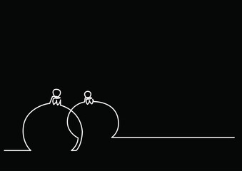 Poster - continuous line drawing vector illustration with fully editable stroke of isolated object as concept