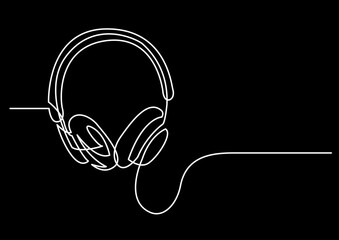 Poster - continuous line drawing vector illustration with fully editable stroke of isolated object as concept
