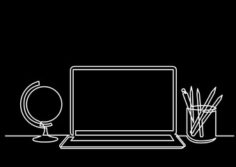 Poster - continuous line drawing vector illustration with fully editable stroke of isolated object as concept