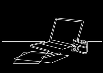 Poster - continuous line drawing vector illustration with fully editable stroke of isolated object as concept