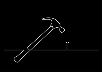 Poster - continuous line drawing vector illustration with fully editable stroke of isolated object as concept