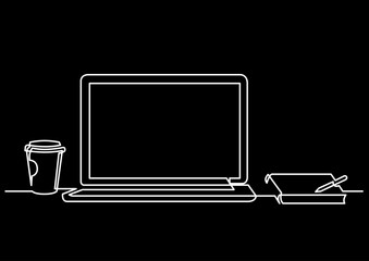 Poster - continuous line drawing vector illustration with fully editable stroke of isolated object as concept