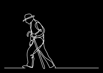 Poster - continuous line drawing vector illustration with fully editable stroke of regular authentic person i