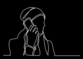 Poster - continuous line drawing vector illustration with fully editable stroke of regular authentic person i