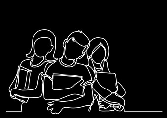 Poster - continuous line drawing vector illustration with fully editable stroke of regular authentic person i