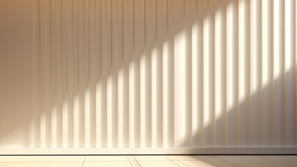 Empty wall with beautiful shadows and rays of light from the sun