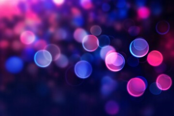 Poster - Generative AI : Abstract background blue and violet bokeh circles Dew drops glisten in the sun