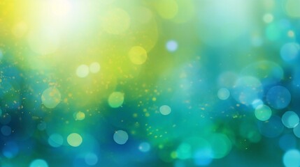 Poster - Generative AI : Abstract background blue bokeh circles Floral summer spring background with bokeh circles