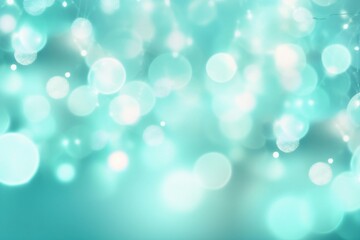 Fototapete - Generative AI : Abstract blurred light blue background with soft bokeh from lights
