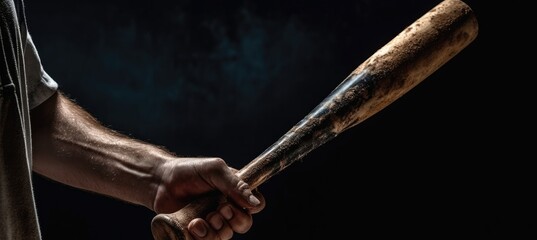 Photograph of an athlete holding a baseball bat on a pale background.