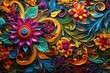 © olegganko - 3D paper flowers vivid background