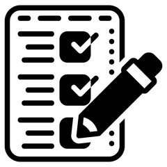 Sticker -  Checklist, glyph icon