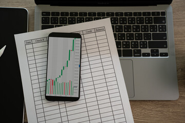 Poster - Business financial analysis Financial Data: Accounting Investment Concept, Financial Budget Report, and Cost Chart Document Bank Economy Planning Strategy