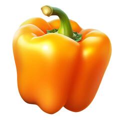 A single orange bell pepper. isolated object, transparent background