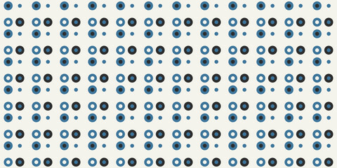 Fototapete - Grid of bright dots. Black and blue colors. Grid with dots of bright colors. Design for textile, fabric, clothing, curtain, rug, batik, ornament, background, wrapping.