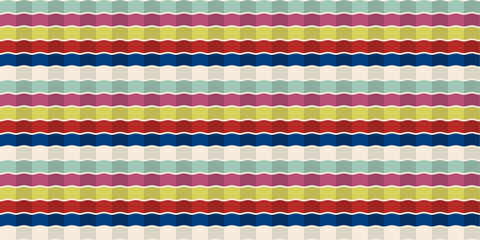 Poster - Paper crumpled stripes. Colored stripes, stylish and simple bright pattern. Design for textile, fabric, clothing, curtain, rug, batik, ornament, background, wrapping.
