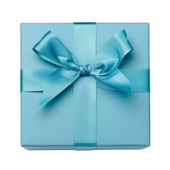 Wall Mural - blue gift box isolated on transparent background cutout