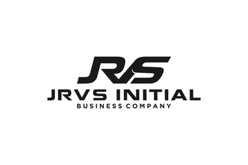 Wall Mural - JRVS initial logo design typography linked text
