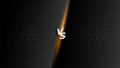 Wall Mural - dark black duel contest versus vs banner with shiny light effect